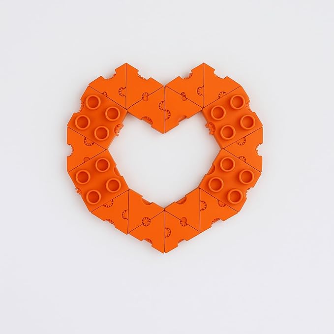 STEM Toys for Kids Ages 3 Bright | Educational Building Blocks Set | 102-Piece BPA-Free Plastic | Enhances Creativity & Fine Motor Skills | Includes Instruction Booklet - Orange