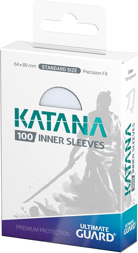 Ultimate Guard Katana Inner Card Sleeves, 100 Standard Size TCG Sleeves, 64 x 89mm, Clear, Tournament Sleeves, No PVC & Acid-Free, Optimal Double-Sleeving