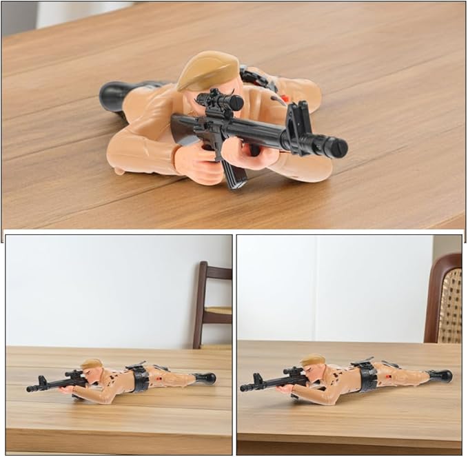 2pcs Electric Crawling Soldier Figurines for Kids Interactive Army Action Figures Toys for Boys Early Learning Crawling Plaything Crawler Soldier