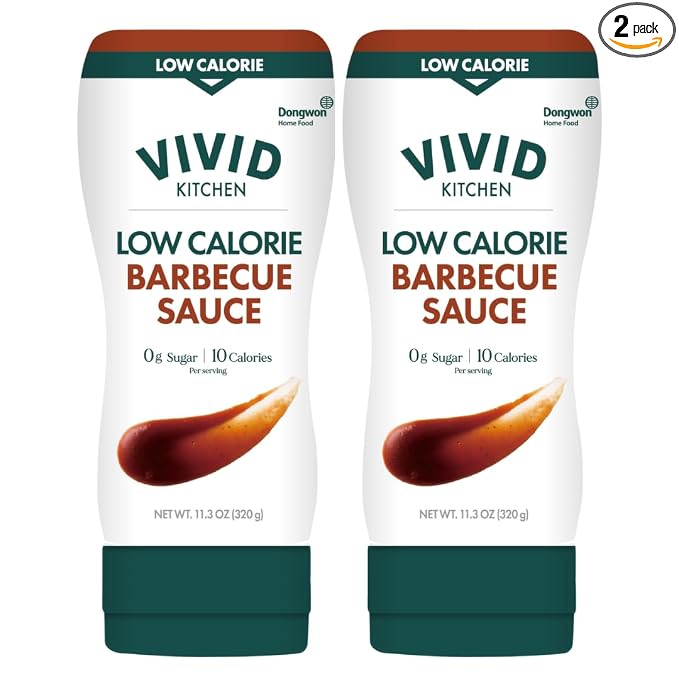 VIVID KITCHEN Korean Barbecue Sauce – 2-Pack (11.33 oz Each) – Low-Calorie, No Preservatives – Sweet & Smoky Flavor – Ideal for Grilling, Marinating, Stir-Fry, and Dipping – Easy Squeeze Bottles
