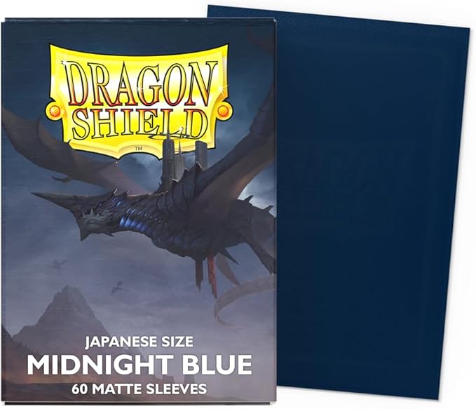 Dragon Shield | Japanese Size Card Matte Sleeves | 60 CT - Smooth & Tough Premium TCG Sleeves - Compatible with Yu-Gi-Oh, Naruto, Cardfight & Vanguard | Midnight Blue