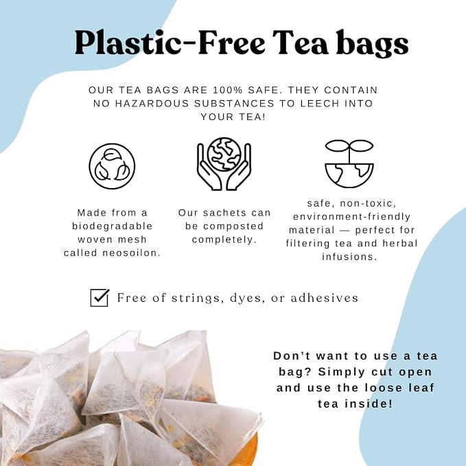 Organic Peppermint Brain Fog Tea Loose Leaf Tea Bags – Focus Tea, Ginkgo Biloba Tea, Ginko Biloba, Gotu Kola, Adaptogen Tea, Brain Fog Relief, Caffeine Free AIP Paleo Herbal Blend, 15 Count