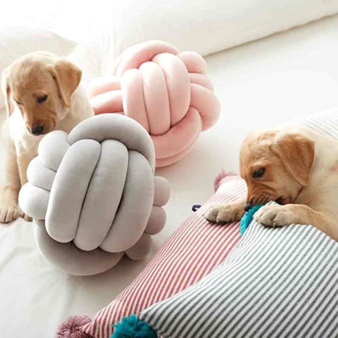 Knot Pillow Ball Round Cushion Pillows, Children Room Decoration Plush Toys Calming Stress Relief Toy (Mint,8.5in/22cm)