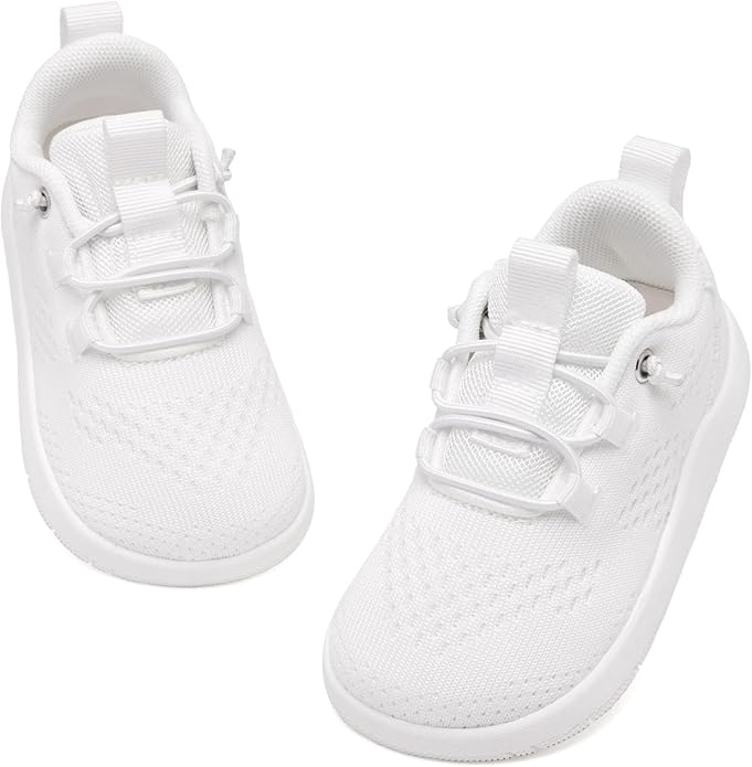 MORENDL Wide Toddler Shoes Baby Walking Shoes Girls Boys Zero Drop Minimalist Sneakers Slip On Tennis Shoe Breathable Naturally Flexible
