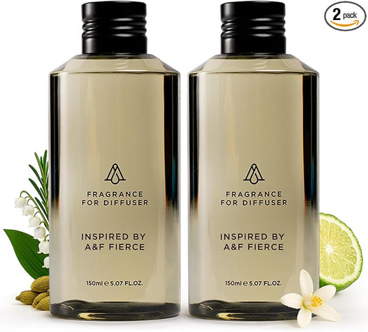 AromaPlan Hotel Scents, Inspired by A+F Fierce 5 Fl Oz (2 Pack) Luxury Aroma & Hotel Fragrance Diffuser Oil- Hotel Diffuser Oil for Aromatherapy- USA Made, Bigger Bottle, Bolder Aroma & Longer Lasting