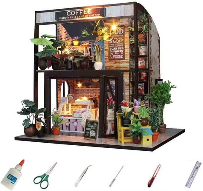 MAGQOO DIY Miniature Dollhouse Kit DIY House Kit 1:24 Creative Room with Furniture Dust Proof Included