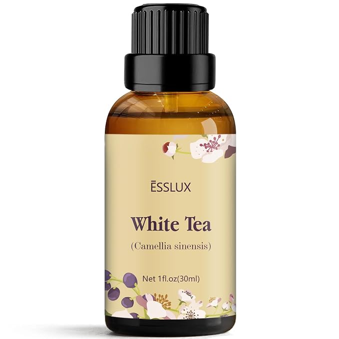 White Tea Essential Oil, ESSLUX Aromatherapy Essential Oils for Diffuser, Massage, Soap, Candle Making, Home Fragrance, 30 ml