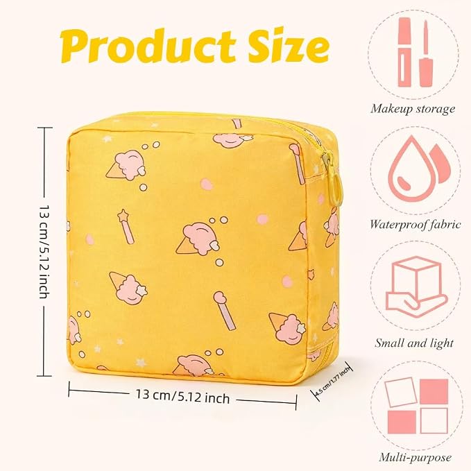 4Pcs Sanitary Napkin Storage Bag, Menstrual Period Bag Waterproof, Tampon Organizer Pouch Tampon Pad Holder for Purse, Pad Bag Feminine Care First Period for Teen Girls School
