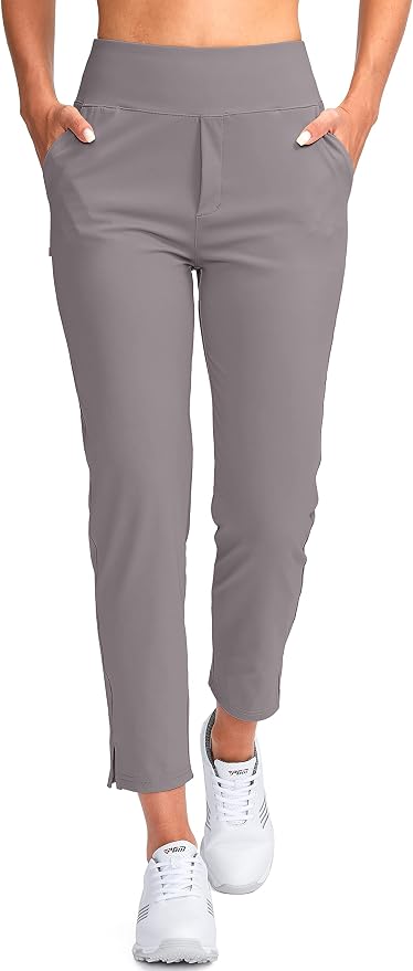 YYV Women's Golf Pants High Waist Stretch Ankle Pants with Pockets | Work Ankle Pants, Dress Pants with 4 Pockets, For Yoga Business Travel Casual