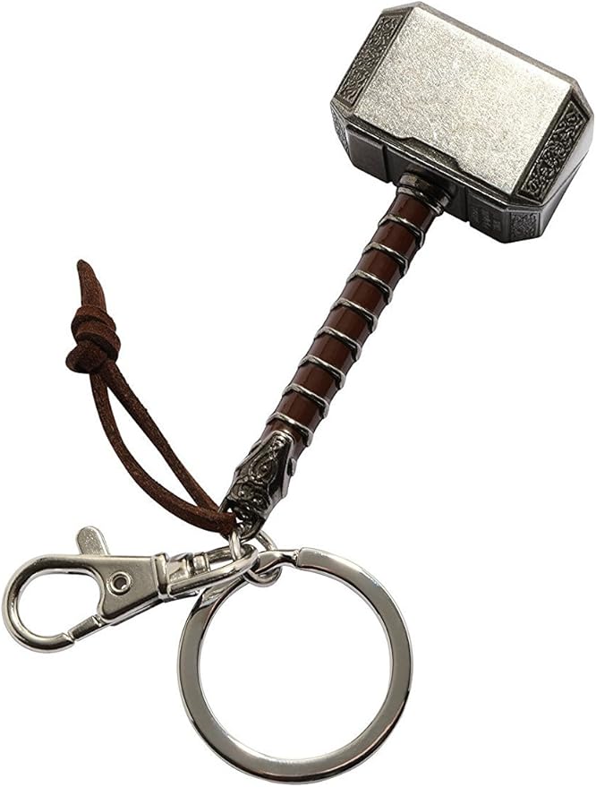 Marvel Thor Hammer 2 Pewter Key Ring , unisex-children, Grey