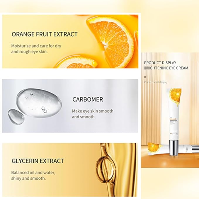 Ojeras Tratamiento Para Mujer, Vitamin c Eye Cream, Eye Tightener Cream for Under Eye Bags, Skin Renewing Anti Aging Eye Cream, Under Eye Cream for Women Mens (40g Crema para Las Ojeras Oscuras Mujer)