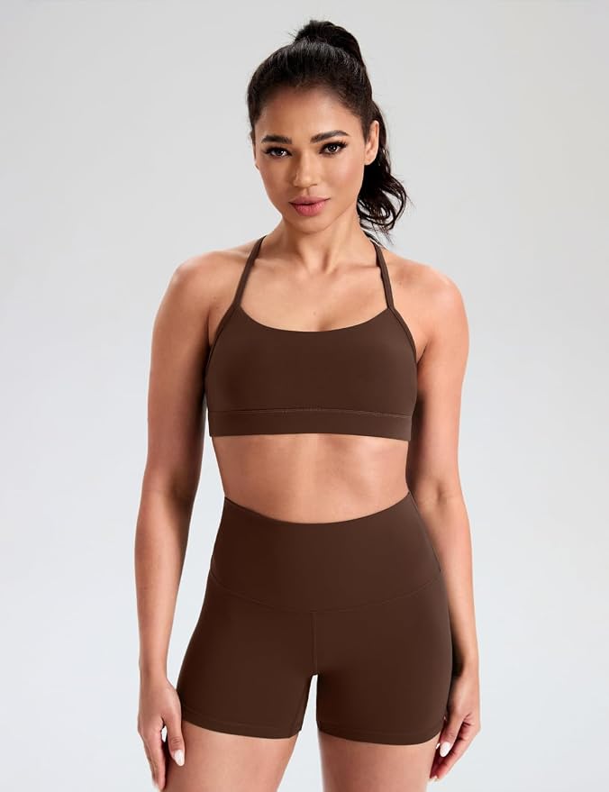 HeyNuts to Freest Womens Y Back Sports Bra, Spaghetti Strap Racerback Low Impact Workout Yoga Tops Padded A-C Cups *Updated