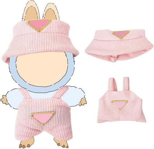 Clothes for 17cm Dolls(NO Doll) Outfit with Accessories Suit Cute Stylish Dress Up Set Pink Set