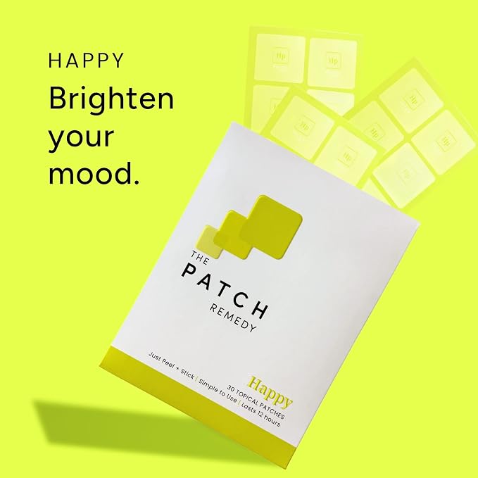 The Patch Remedy Happy Patch | 5-HTP, L-Theanine, Rhodiola, Inositol, B6, Vitamin D3 | 30 Patches