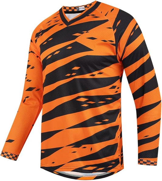 Youth Dirt Bike Jersey, Kids Mountain Bicycle Shirt Long Sleeve Powersports Children Downhill Jerseys for Big Kids