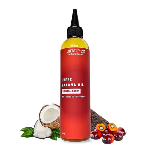 Uhuru Naturals Raw Batana Oil for Hair Growth (8 Oz) – 100% Pure & Unrefined from Honduras – Dr. Sebi Dr. Sebi Cold-Pressed Hair Growth for Thicker, Stronger Hair