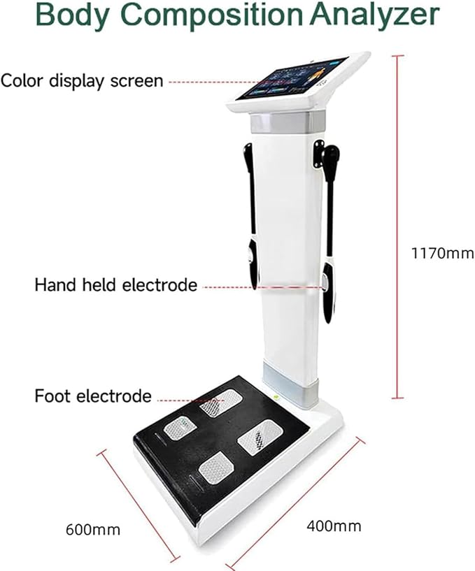 10.1 Inch HD Touchscreen Body Composition Analyzer Professional, 5-200kg Weight Range, Body Water and Visceral Fat Analysis Measures Weight, Height (117 * 60 * 40cm)
