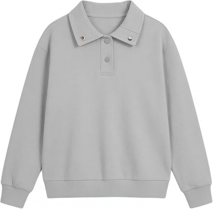 Girls Long Sleeve Collared Shirt Button Down Mock Neck Sweatshirt Athletic Cycling Clothing for Kids 5-14Years