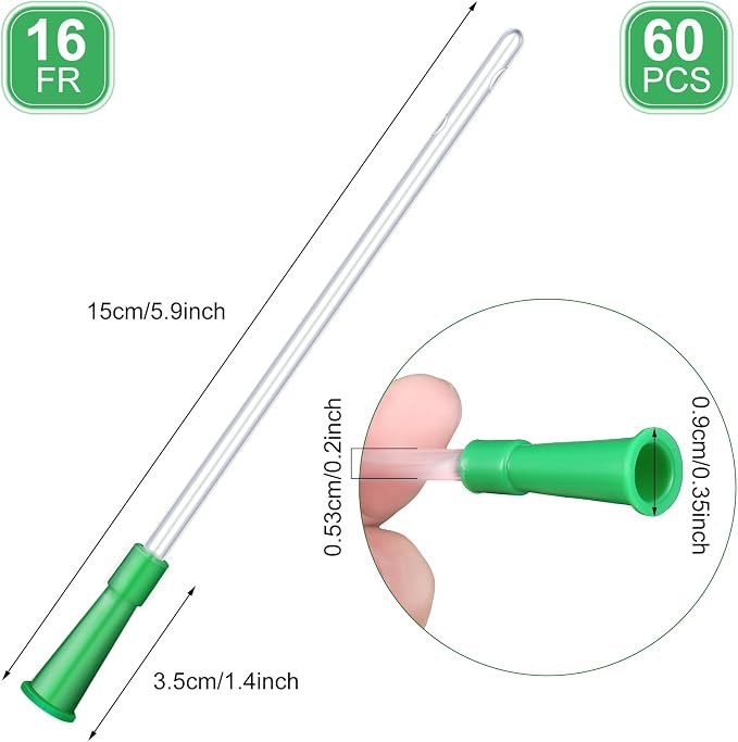 Nuanchu PVC Replacement Tubings Supplies Tubes Kit Clear Replacements Hose with Flexible Rounded End for Smooth Insert(16 FR,60 Pieces)