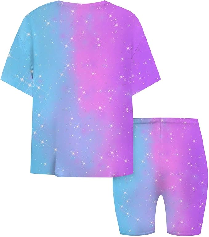 K-POP DEM0N Hunters Outfits for Girls, 2 Piece T-Shirts and Apparel Sets Birthday Gift