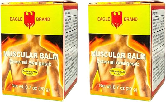 2 Packs - Yellow Muscular Balm Essential Oil - Dau Cu La Vang Xoa Bop Co Bap Con O - 20g per Jar with 2 Jars per Order - Product of Indonesia