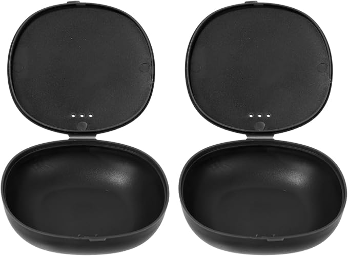Healifty Storage Box 2 Pack Reusable Plastic Case Portable Travel Holder Compact Protective Container Keeps Clean When Not in Use