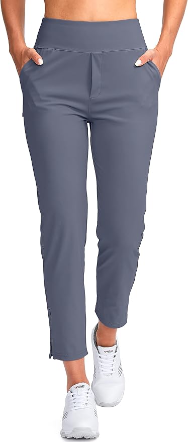 YYV Women's Golf Pants High Waist Stretch Ankle Pants with Pockets | Work Ankle Pants, Dress Pants with 4 Pockets, For Yoga Business Travel Casual