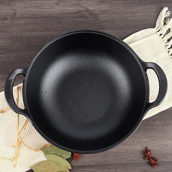 11 inch Cast Iron Wok with Handles, Grilling Wok, Use in the Oven, on the Stove, or on the Grill (11 inch)