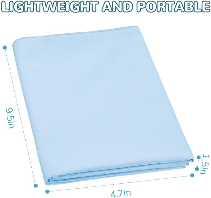 Peryiter 2pack 72 x 24'' Hot Yoga Towel Pack with Grip Dot, Sticky Fiber Mat Towels Non Slip for Hot Yoga, Absorbent Microfiber Sweat Anti-Slip Cover for Pilates Exercise Fitness Workout(Light Blue)
