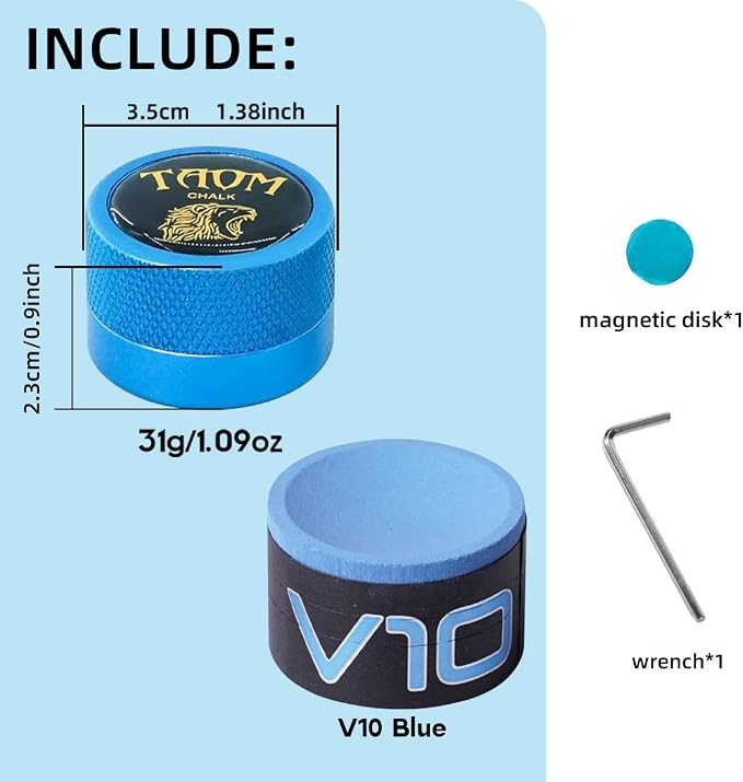 TAOM Pool Chalk Holder Round Shaped Practical Tool Billiards Accessories Magnetic Mini Chalk Tip Case Container Round Box Billiards