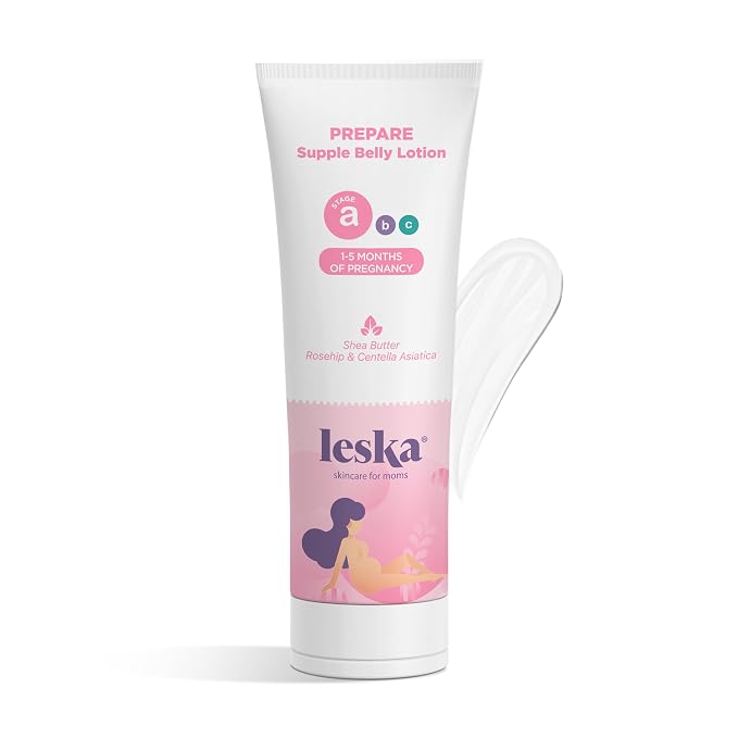 LESKA Maternity Hydrating Lotion | STAGE A: PREPARE Supple Belly Lotion (Pregnancy Months 1-5) | Part of a Complete 3-Stage Pregnancy Skincare System | New Mom Gifts (4oz)