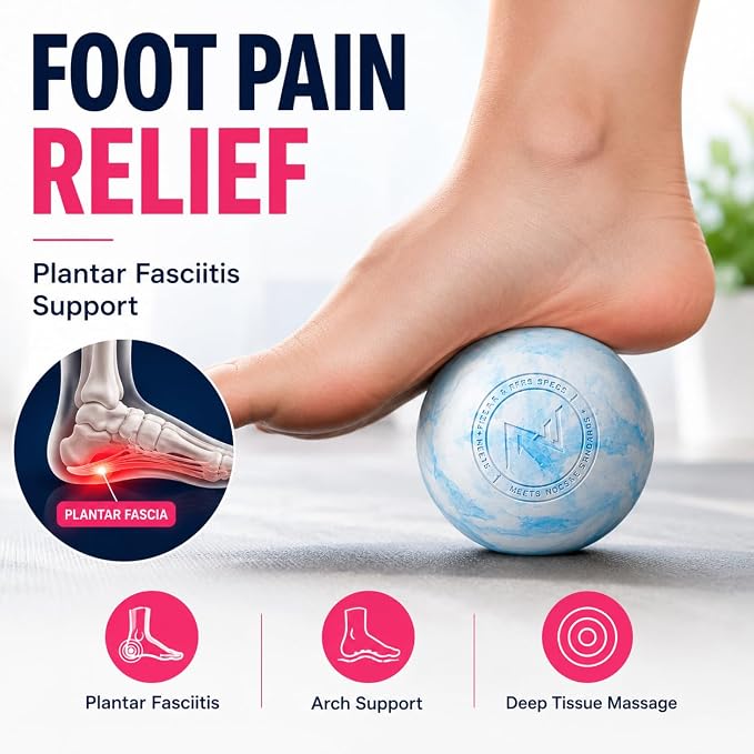 FITZELAR 2PCS Massage Lacrosse Balls for Myofascial Release, Quality Certification, Massage Deep Tissue for Foot Back Shoulder Feet, Trigger Point Therapy, Relieving Muscle Pain (2 Pieces)