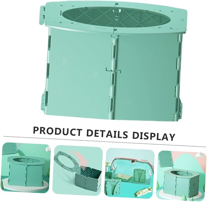 LIOOBO 1pc Portable Folding Toilet for Boys and Girls Travel Potty Trainer Compact and Folding Toilet Green for Home Car and Outdoor Use
