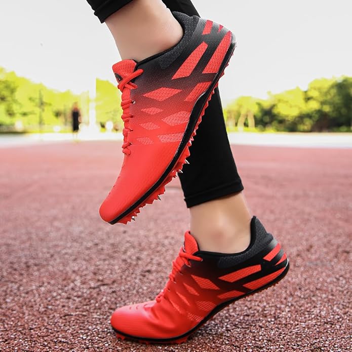 Men Women Kids Track and Field Shoes Professional 8 Spikes Running Racing Sneakers Breathable Lightweight Sprinting Shoes