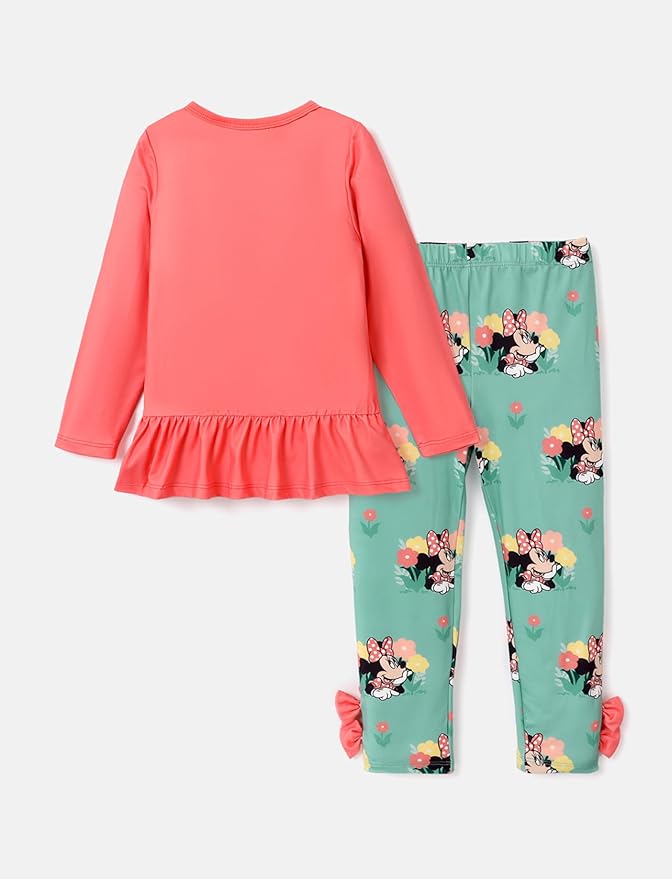 Disney Minnie Mouse Frozen Princess Marvel Toddler Girls Clothes Long Sleeve Sweatshirt + Leggings 2pcs Outfits Set 2-6Y