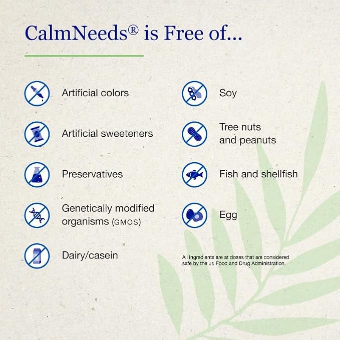 Neuro Needs CalmNeeds® Promote Calm and Positive Mood - Formula Contains Vitamins B6, Magnesium, L-theanine, 5-HTP, and GABA, 60 Veggie Capsules
