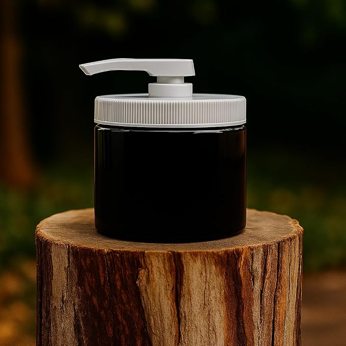 Royal Massage 16oz Refillable Pump Jar with Locking Dip Tube Dispenser – BPA-Free Plastic Container for Massage Oils, Lotions, Creams – Ribbed Lid Wide-Mouth Jar – Durable & Reusable (Black/White, 3)