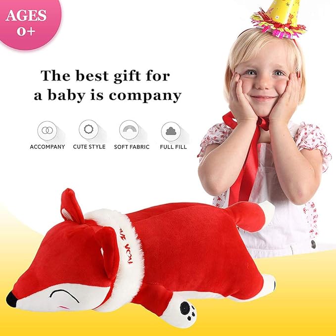 Stuffed Fox Animal Plush Toys 20 Inches Red Large Animal Stuffed Plushies Super Soft Cute Cuddly Pillow Cushion Stuff Dolls Birthday Xmas Gifts for Children Kids Boys Girls Room Decor, 20Inches
