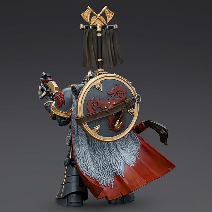 JOYTOY1/18 Warhammer 40,000 Action Figure Space WolvesLegion Praetor with Power Axe and Combat Shield Collection Model Birthday Gift