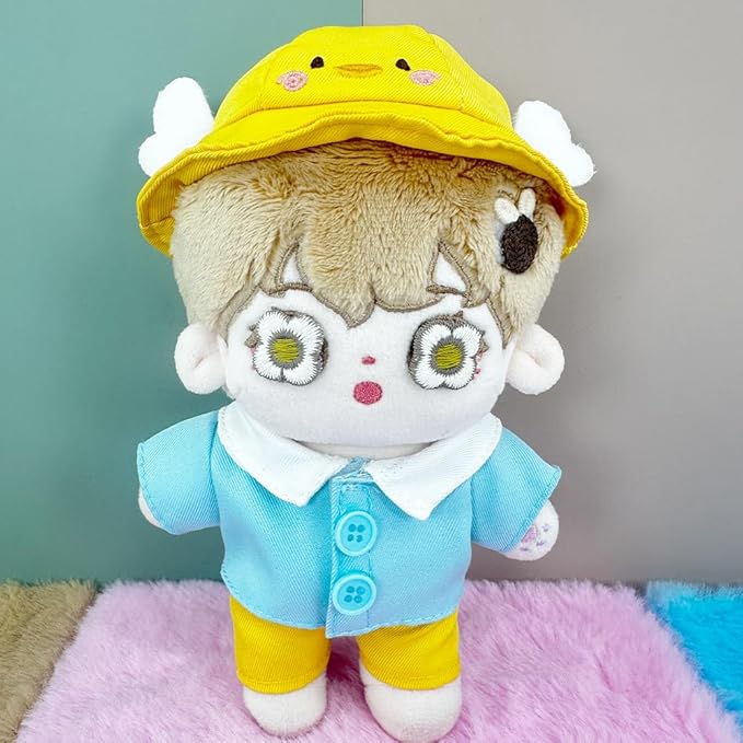 niannyyhouse 15cm-17cm Doll Clothes Duck Rabbit Hat Coat Pants Stuffed Toy Dressup (Blue)