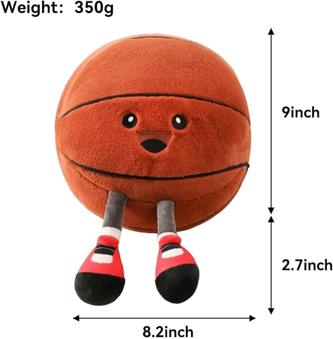Funny Basketball Pillow with Legs – Cute Stuffed Animal Toy for Boys Girls, Basketball Throw Pillow Gift for Room Decor, Couch or Bed (Baketball 11 Inch)