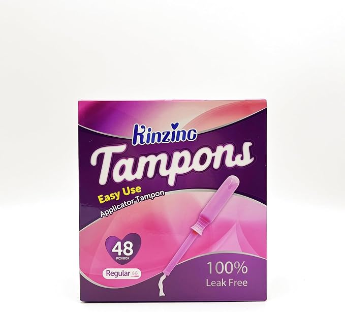 Cotton Tampons for Women Applicator Tampons Regular Absorbency Breathable Period Tampon Sport Leakguard Braid Dye Free Unscented 48 Count