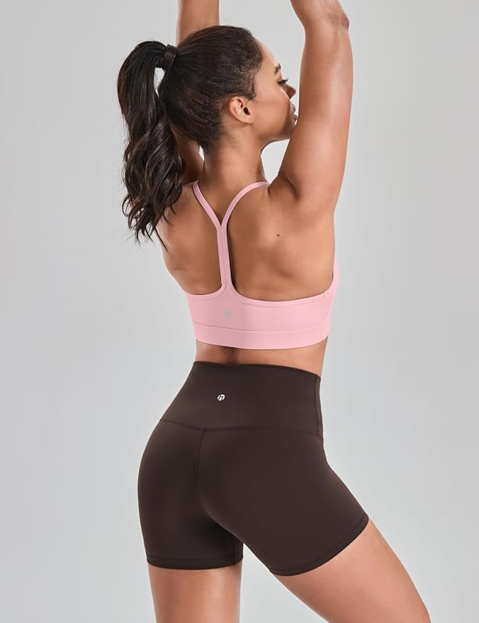 HeyNuts to Freest Womens Y Back Sports Bra, Spaghetti Strap Racerback Low Impact Workout Yoga Tops Padded A-C Cups *Updated