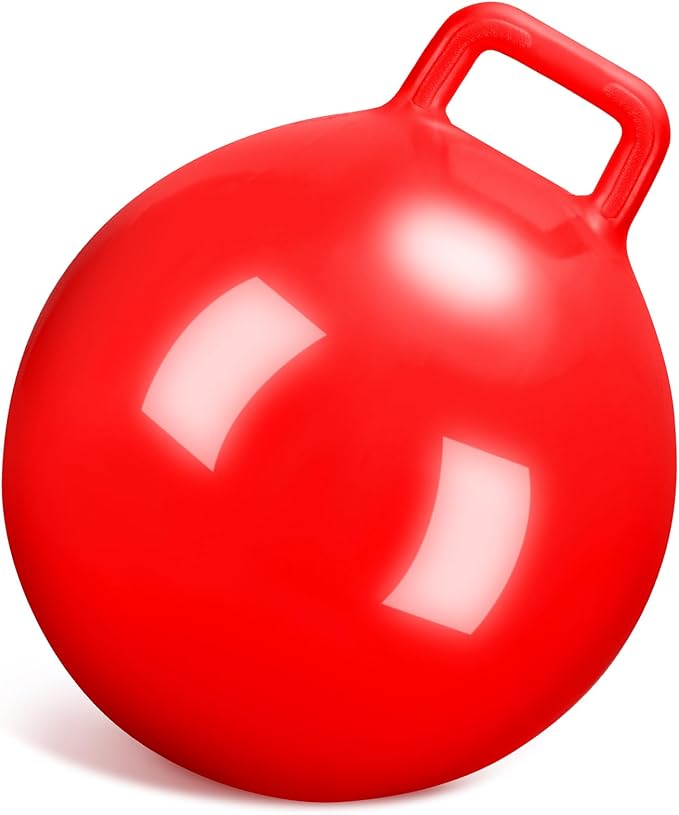 Kids Bouncy Hopper Ball with Handle Jumping Hopping Exercise Balls for Toddlers Boys Girls Indoor Outdoors Sports School Games Exercise Gifts(29 Inch,Red)