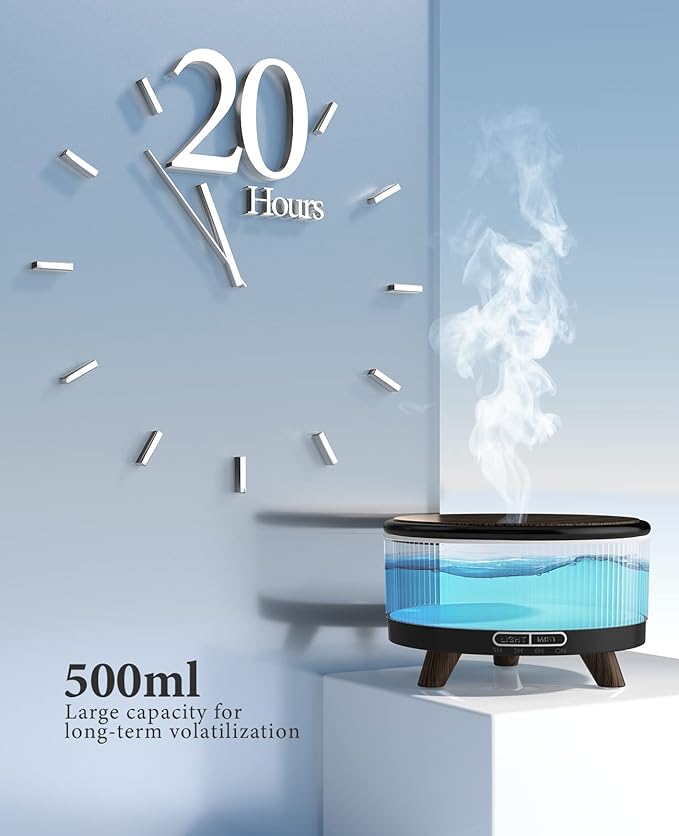 Essential Oil Diffuser for Home, Diffusers for Essential Oils Large Room, 500ml Aromatherapy Diffuser, 7 Colors Changed