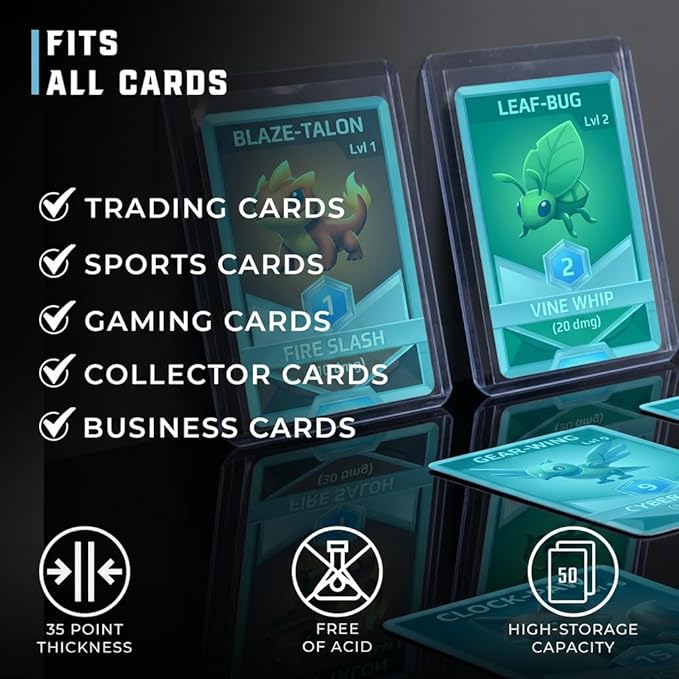 CardGuard 3" x 4" Clear Regular TopLoaders for Cards with Sleeves, 50 Count – Durable & Acid-Free Premium Protection for Pokémon, YuGiOh, MTG, TCG, Game & Sports Cards