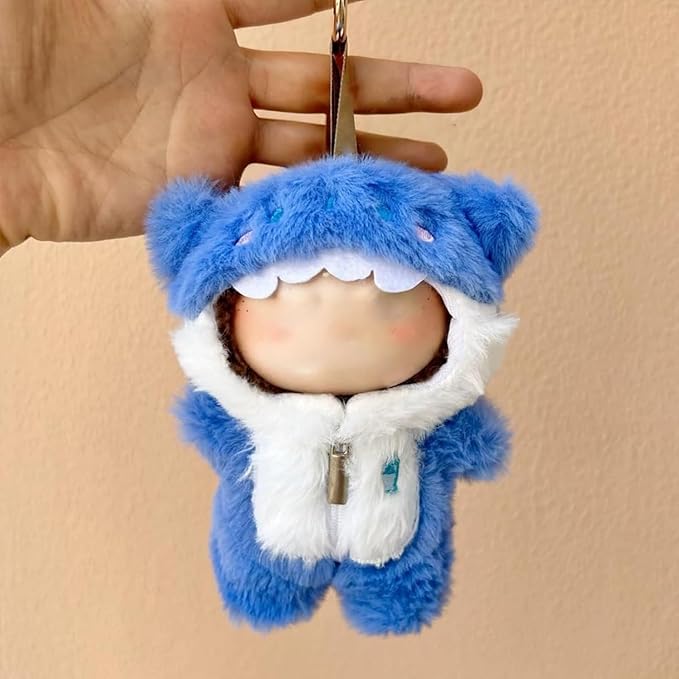 17cm Doll Clothes Set, Cute Blue Shark Outfit Accessories for 6.7inch Dolls Boys,1-Piece Marine-Themed Costume Accessory, for Halloween Doll Clothe