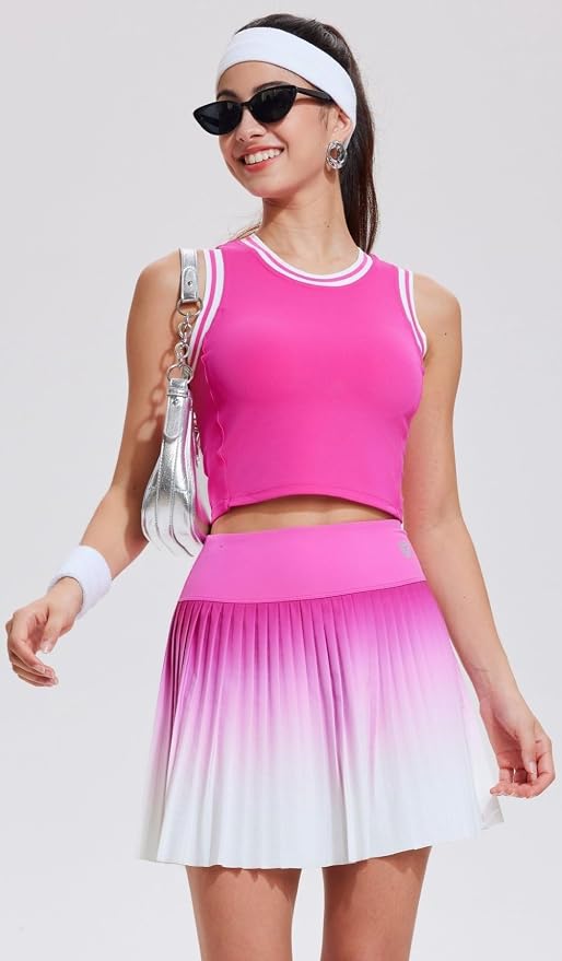 AFZ Women Pleated Tennis Skirt Set Golf Pickleball Outfits Two Pieces Athletic Dress with Built in Shorts