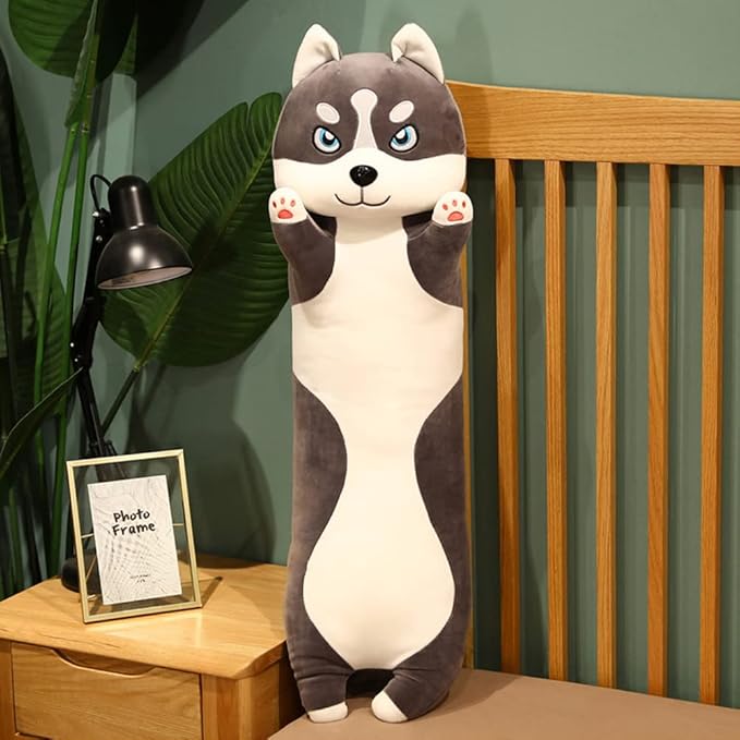 Long Husky Dog Stuffed Animals 26 Inch Dog Plush Toys Puppy Plushies Super Soft Cute Cuddly Sleep Hugging Pillow Cushion Stuff Dolls Birthday Gift for Child Kids Boys Girls Room Decor, 26Inches