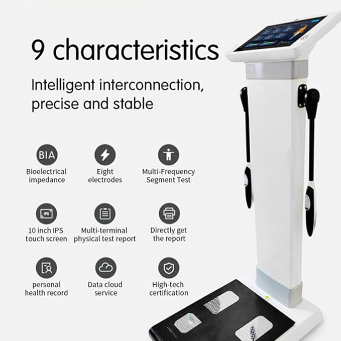 Body Composition Analyzer,10.1 inch Body Fat Analyzer,HD Touch Bioimpedance Analysis Machine,Height Test Height Body Fat Analyzer,Body Fat Scale